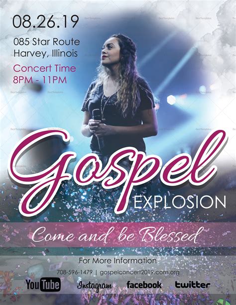 Gospel Explosion Flyer Design Template In Psd Word Publisher