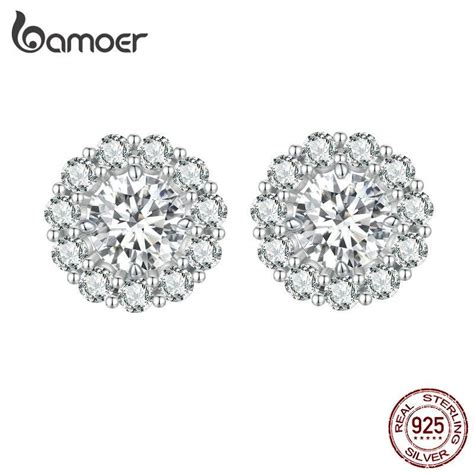 BAMOER 0 5 CT D Color VVS1 EX Moissanite S925 Stud Earrings Detachable