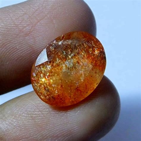 Carat Natural Faceted Fire Sunstone X Mm Oval Etsy