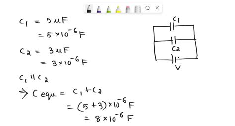 Solved Two Capacitors C Uf And C Uf Are Connected In