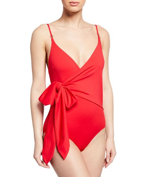 Stella Mccartney Timeless Basic Wrap One Piece Swimsuit Bergdorf Goodman