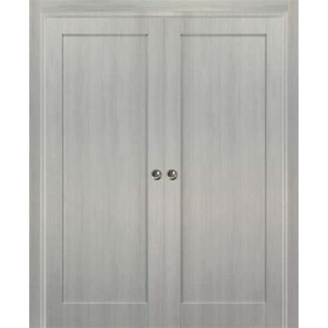 Sartodoors In X In Single Panel Gray Finished Solid Mdf Sliding