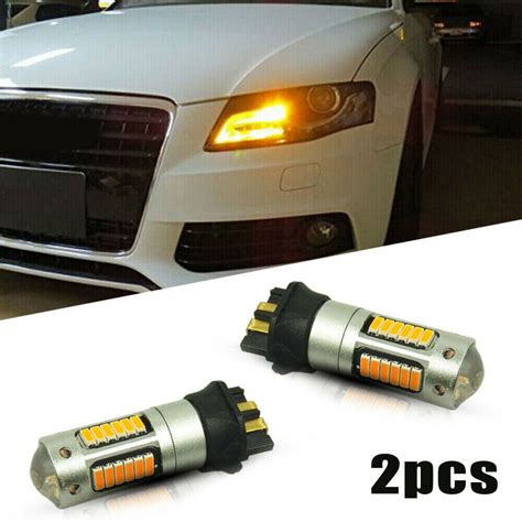 Pair Canbus Amber Pw W Pwy W Led Bulbs For Turn Signal Daytime Lights