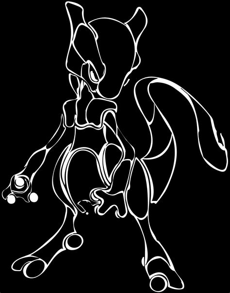 Mewtwo Outline Art | PNGpix.com