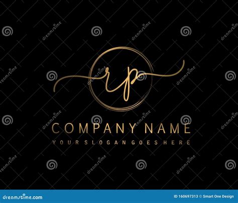 Rp Initial Handwriting Logo Circle Hand Drawn Template Vector Stock