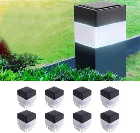 Ouyangl Solar Led 2in X 2in5cm X 5cm Fence Post Cap For Wrought Iron And Aluminum Or Garden