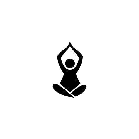 Premium Vector | A black and white yoga icon with a person in a yoga pose.