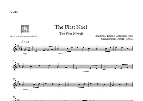 The First Noel The First Nowell Easy Christmas Carol Violin Arr