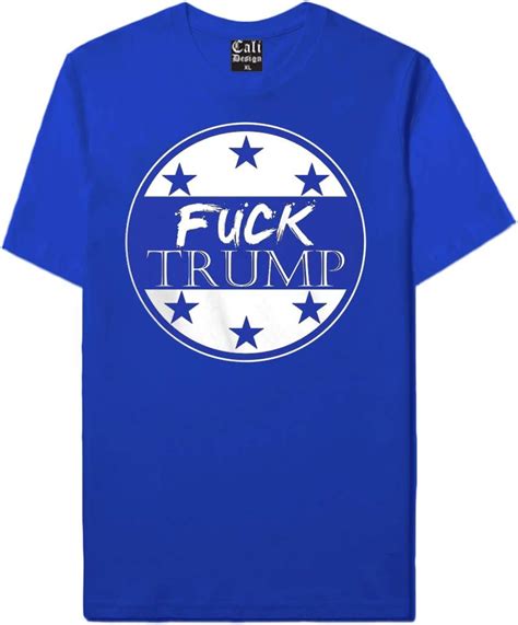 Amazon CaliDesign Royal Blue Fuck Trump T Shirt Impeach Abolish ICE Anti Donald M