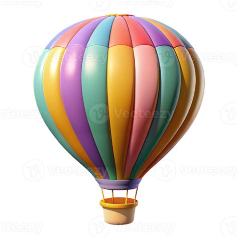 Colorful Striped Hot Air Balloon Isometric Illustration 55387093 PNG