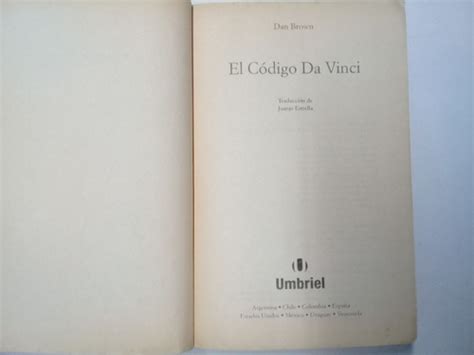 El Código Da Vinci Dan Brown Ed Umbriel Cuotas sin interés