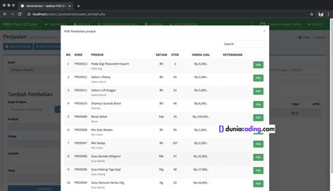 Aplikasi Pos Berbasis Web Php