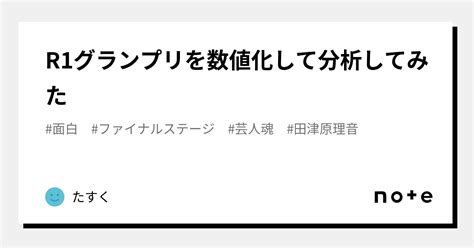 R1グランプリを数値化して分析してみた｜たすく