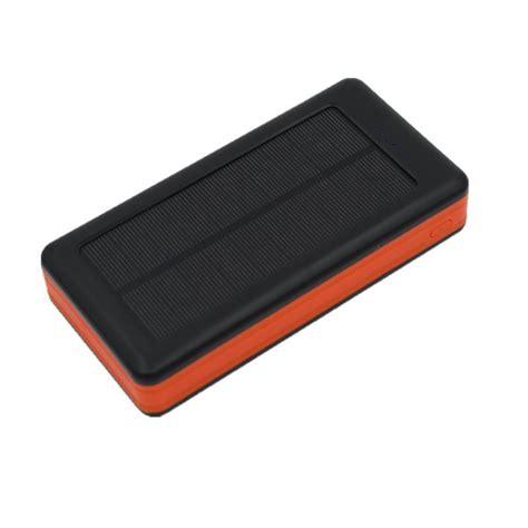 Solcelle Oplader Powerbank Med Solceller Mah Sort Orange