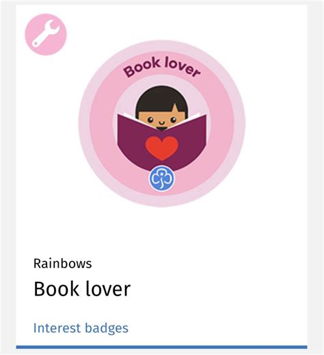 Rainbows Book Lover Interest Badge Book Badge Book Lovers Badge