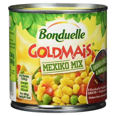 Bonduelle Goldmais Mexiko Mix 340g Abtropfgewicht 280g Amazon De