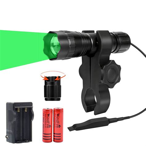 Buy WINDFIRE Hunting Light Green Flashlight WF-501M 350yds Spotlight Floodlight Zoomable ...