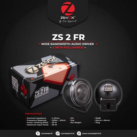 Jual Speaker Fullrange Full Range Zevox Zs Fr Inch By Vox Research