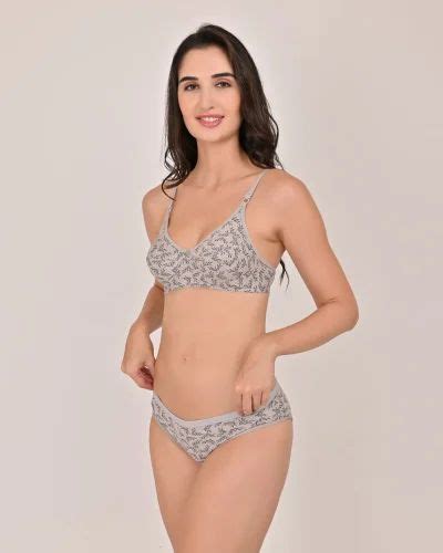 Women Full Coverage Non Padded Hosery Cotton Blend Set Royal Grey Lingerie Set At Rs 87 Piece