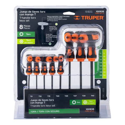 Juego 8 Llaves Torx Truper Extralargas Mango T 100935