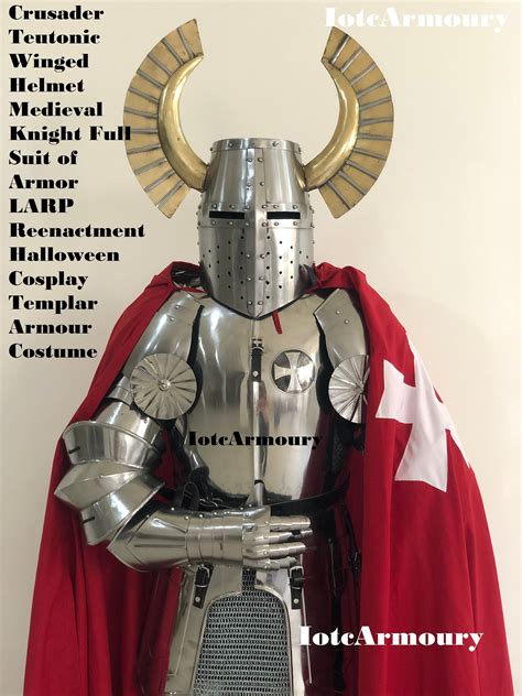 Crusader Teutonic Winged Helmet Medieval Knight Full Suit Of Etsy