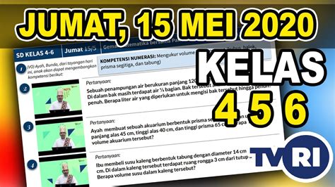 JAWABAN TVRI SD KELAS 4 6 JUMAT 15 MEI 2020 MATERI SOAL KELAS 4 6 CEK