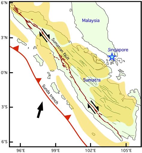 Tectonic Settings Of Sumatra Indonesia Dark Red Lines Show Sumatran