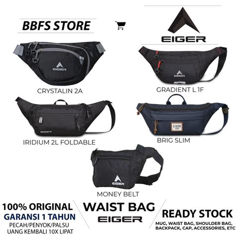 Eiger Original Waist Bag Brig Slim R Waist Bag 1 Year Warranty Shopee