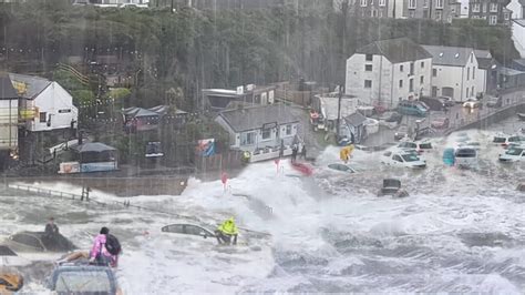 Uk Swept By A Waves Like Tsunami Storm Kathleen Devours Cars And