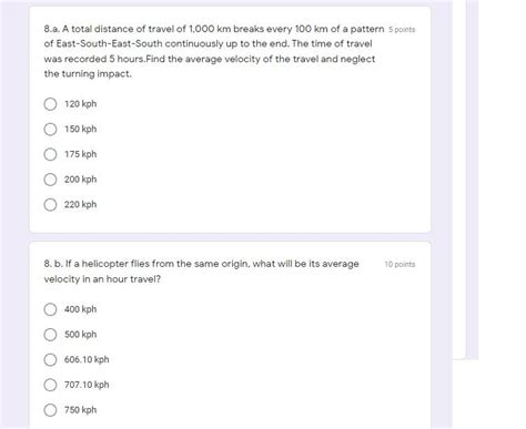 Solved 8.a. A total distance of travel of 1.000 km breaks | Chegg.com