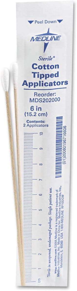 Sterile 6 Cotton Tip Applicators 100 Packs 2 Applicators Per Pack