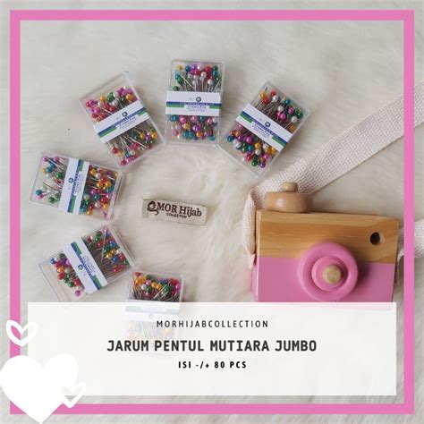 Jual Jarum Pentul Mutiara Jilbab Jumbo Isi 80 Pcs Shopee Indonesia