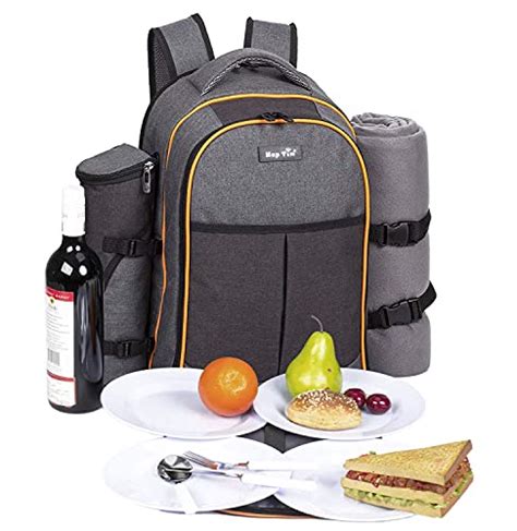 Hap Tim Picnic Basket Backpack For 4 Person With Insulated Cooler