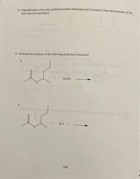 Solved Saponification Of An Ester Produced Sodium Chegg