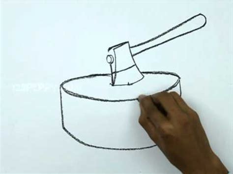 How To Draw A Chopping Wood Youtube