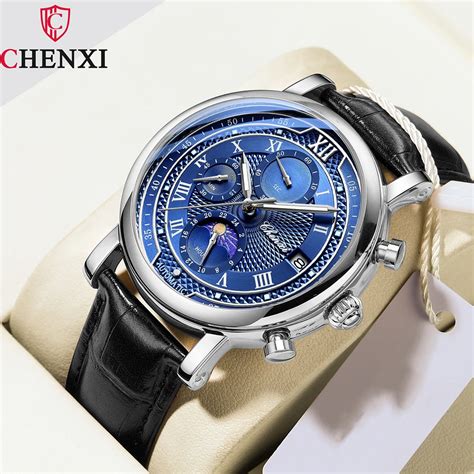 Chenxi Reloj De Pulsera De Cuarzo Para Hombre Cron Grafo Con Correa De