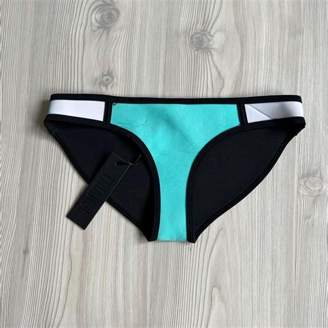 Iconic S Traingl Bikini Bottom Deadstock Blue Depop