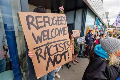 Hundreds attend asylum seeker hotel protest and…