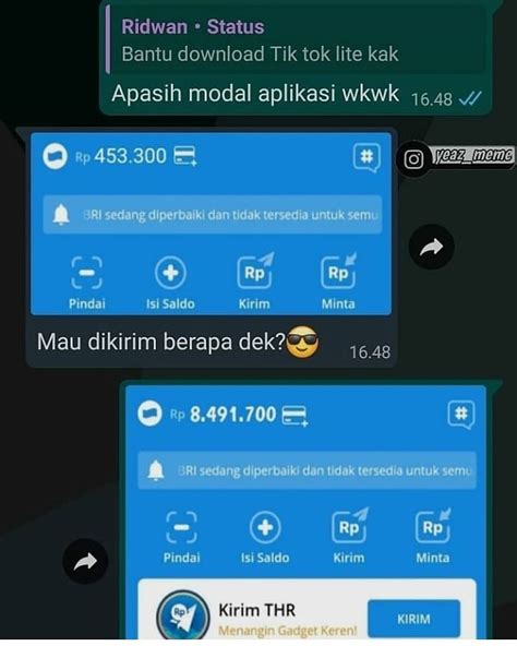 Nggak Disangka Chat Lucu Alasan Teman Banyak Uang Ini Endingnya