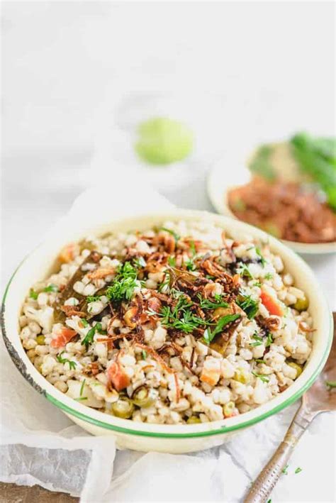 Healthy Vegetable Barley Pilaf Recipe - Whiskaffair