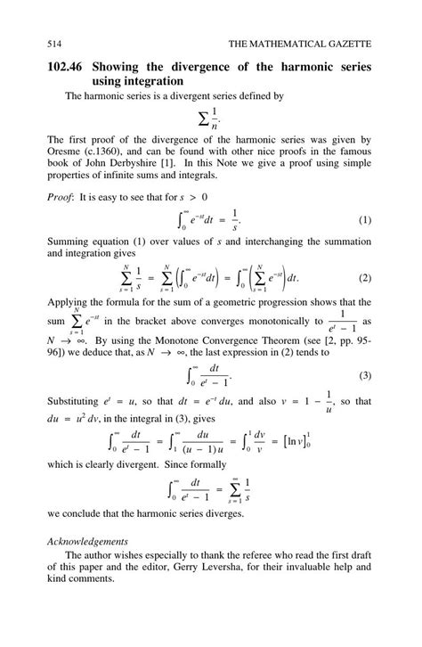 102.46 Showing the divergence of the harmonic series using integration | The Mathematical ...