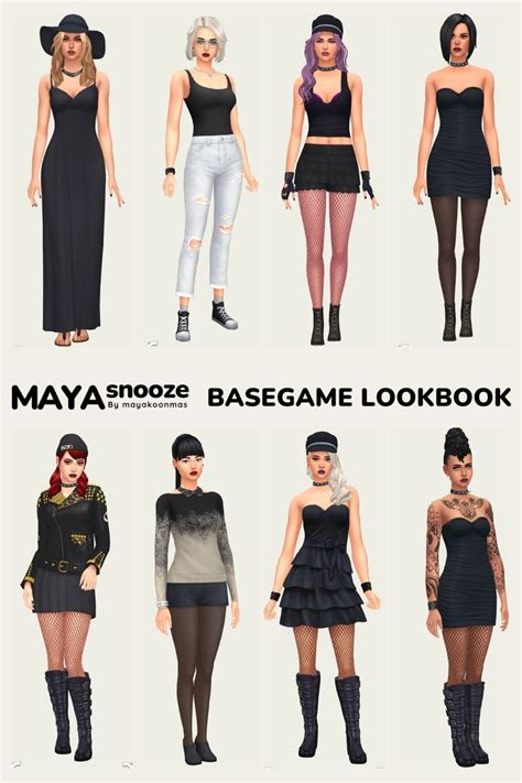 Sims4 Ts4 Lookbook Idea In 2024 Cute Sims 4 Base Game Outfits Sims 4 Base Game Outfits Ideas