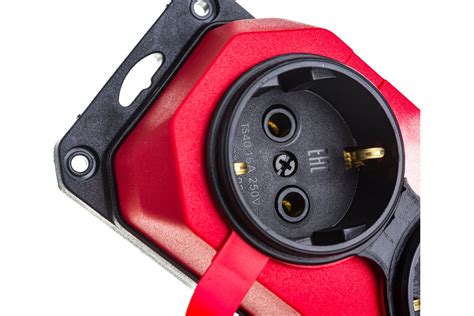 Каучуковая колодка ЭРА K2eREDIP44 с заземлением 2гнезда 16A IP44 ...