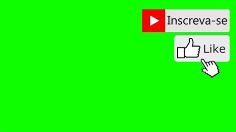 Green Screen Inscreva se Botão Like Inscrito Chroma Key Fundo