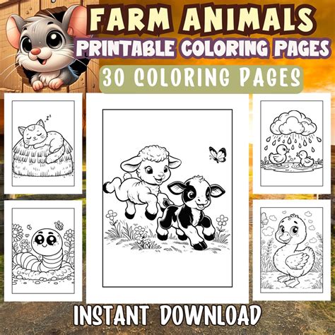 Farm Animals Coloring Pages, Printable Country Animals Coloring Pages ...