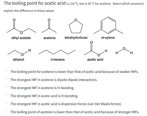 SOLVED: Texts: The Boiling Point For Acetic Acid Is 11°C, 47% OFF