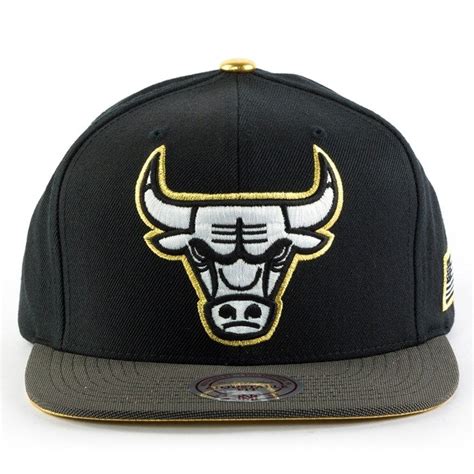 Mitchell And Ness Snapback Gold Tip Chicago Bulls Black Gold Chicago