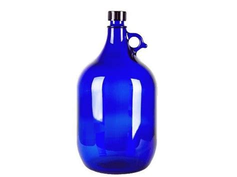 Liter Glasballon Flasche Wein Wasser Henkelflasche Gallone Blau