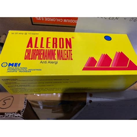 Jual Alleron Aleron CTM Kaplet Box Isi 20 Strip Obat Gatal Alergi