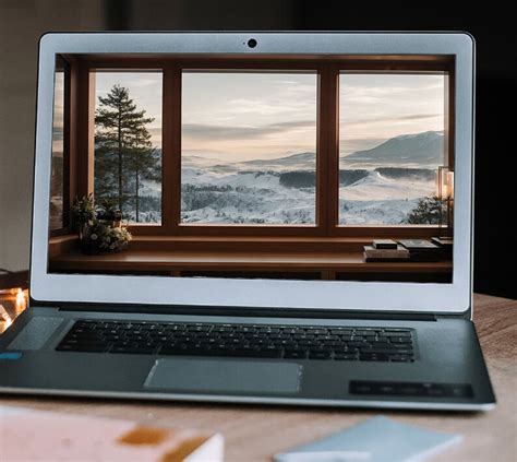 Winter Mountain Cabin Zoom Background Virtual Office For Online